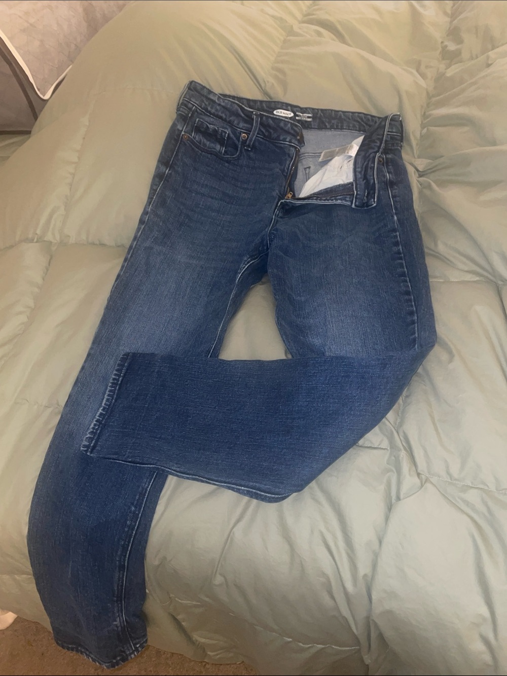 Dark Blue Power Straight Jeans